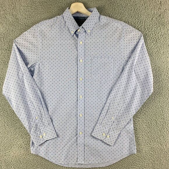 Banana Republic‎ Shirt Mens Medium Slim Blue Paisley Soft Wash Business Casual - Picture 1 of 11